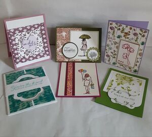 Hand Stamped Card Set Of 6 Artist info, Friendships, Crafty